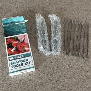 HIWARE 10-Piece Stainless Steel Seafood Crackers & Forks Nut Cracker Set, NWOT